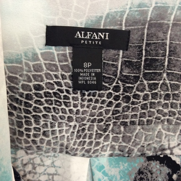 Alfani Reptile Print Cross Over Draped Blouse - Picture 5 of 6